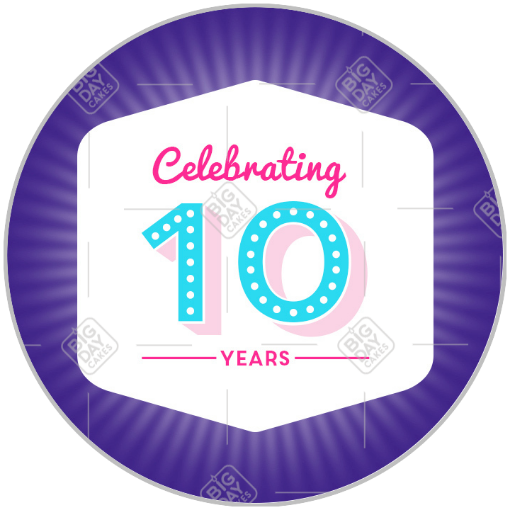 Celebrating 10 years topper - round