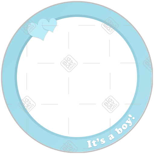 It's a boy hearts blue frame - round