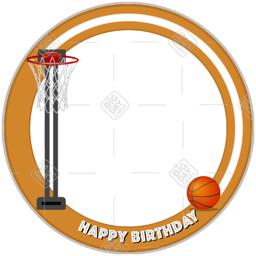 Happy Birthday Basketball Hoop frame - round