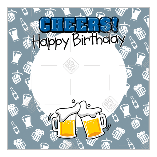 Happy Birthday Cheers frame - square