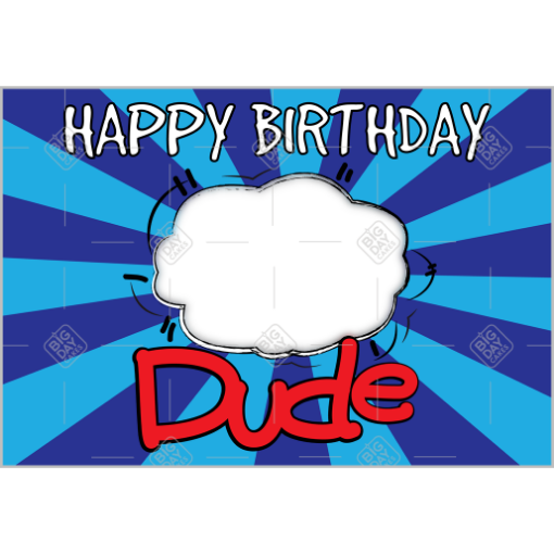 Happy Birthday dude frame - landscape