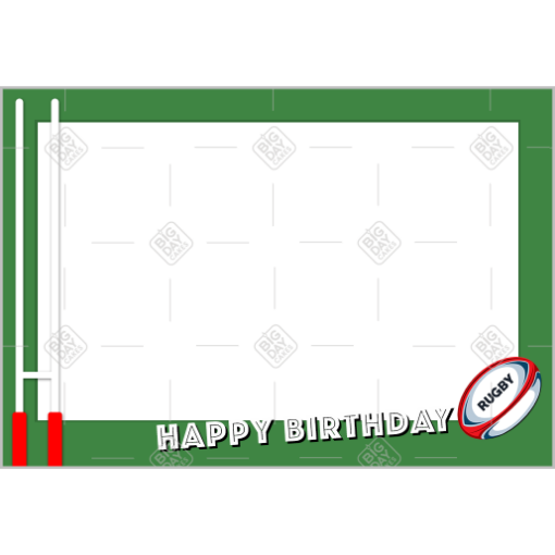 Happy Birthday Rugby frame - landscape