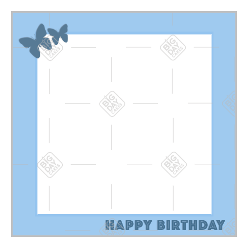 Happy birthday simple butterflies frame - square