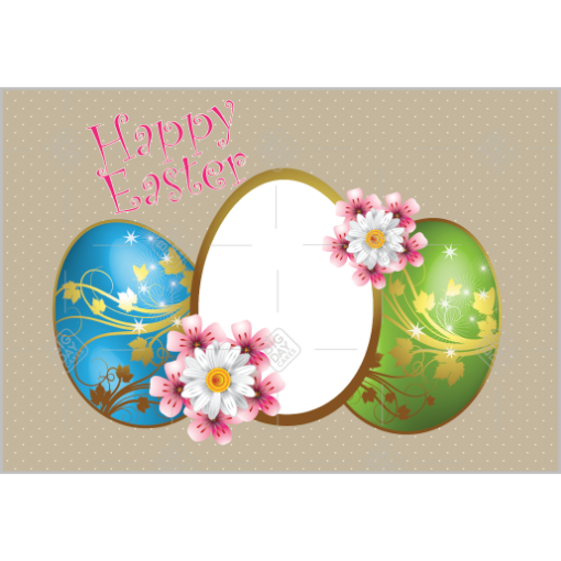 Easter egg cutout frame - landscape