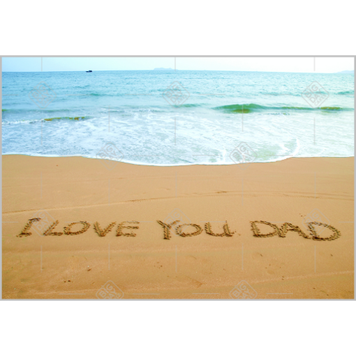 I Love You Daddy sandy beach topper - landscape