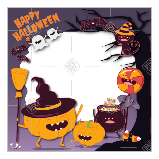 Pumpkin witches frame - square