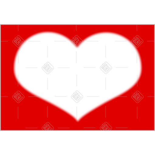 Red heart cutout large frame - landscape