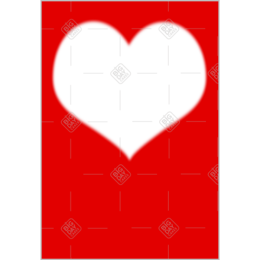 Red Heart cutout Top frame - portrait