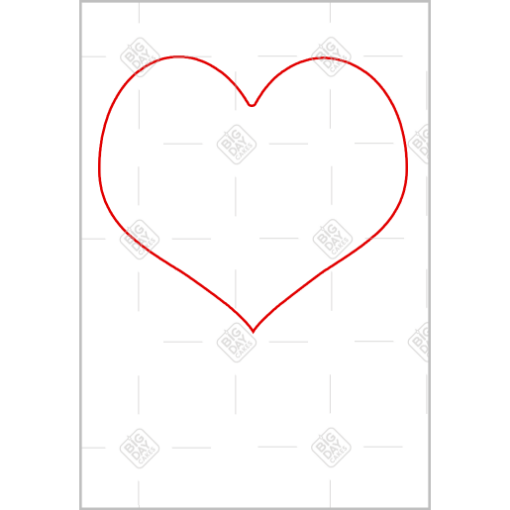White heart cutout with outline frame - portrait