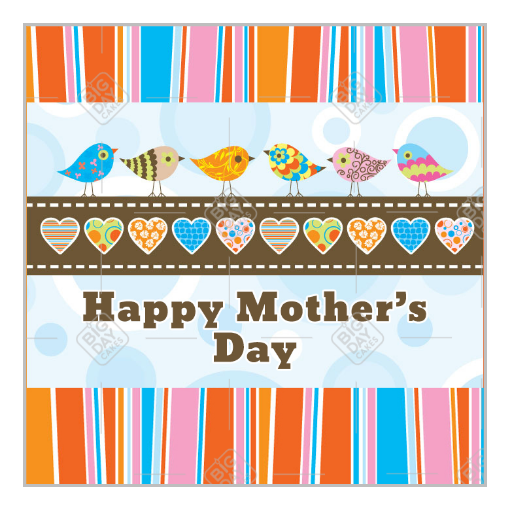Mothers-day-birds-stripe-hearts topper - square