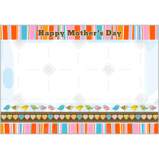 Mothers Day stripey frame - landscape