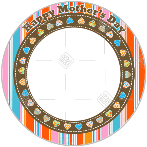 Mothers Day stripey frame - round