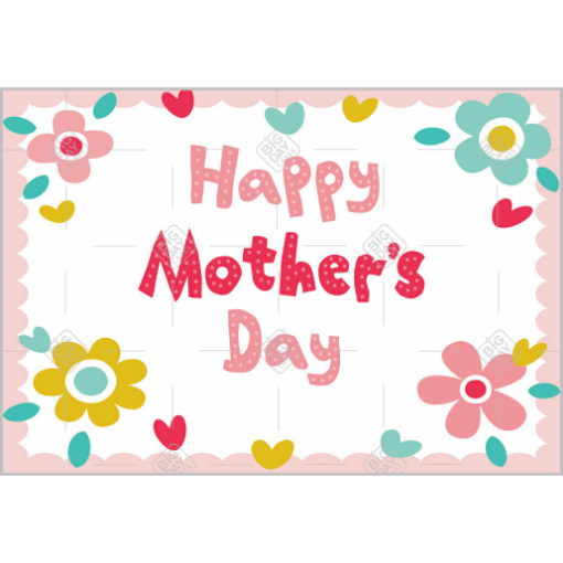 Happy Mothers Day flowers topper - landscape