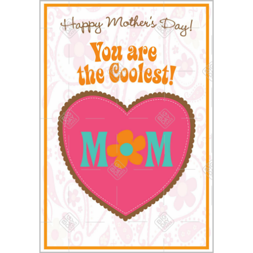Mothers Day pink heart topper - portrait