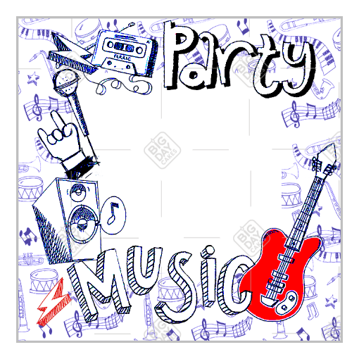 Music Party frame - square