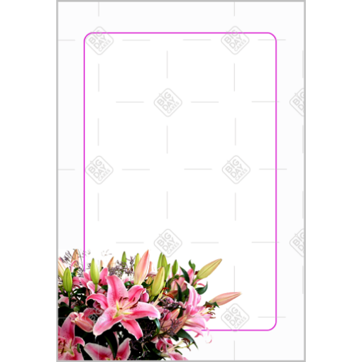 Pink flowers frame - portrait