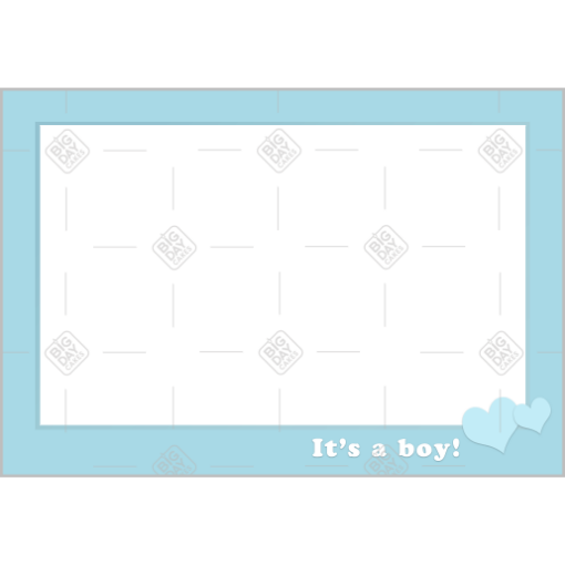 It's a boy -with hearts- frame - landscape