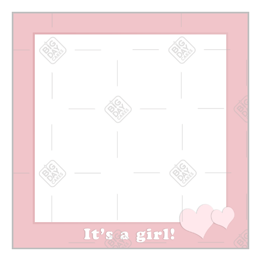It's a girl -with hearts- frame - square