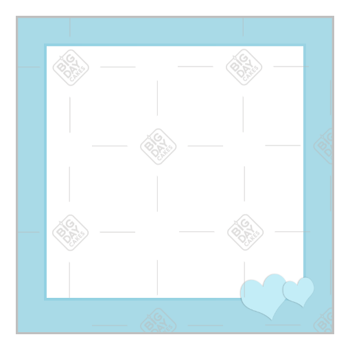 Simple blue hearts frame - square