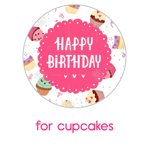Birthday topper - cupcake - cupcake