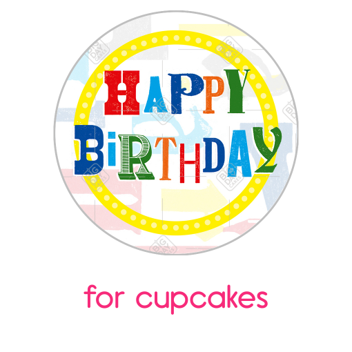 Happy Birthday topper - cupcake