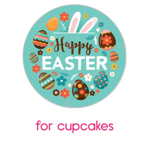 Happy Easter topper - cupcakes