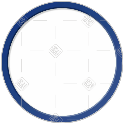 Simple dark blue thin frame topper - round