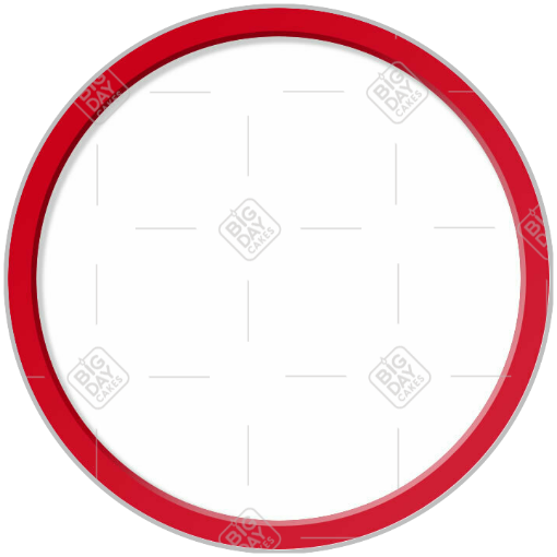 Simple red thin frame topper - round