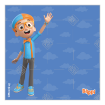 Blippi blue cake topper - square